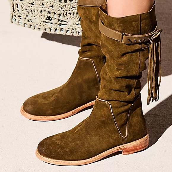 Free People Sayre Mid Boots Fringe Boho Festival - Picture 5 of 11